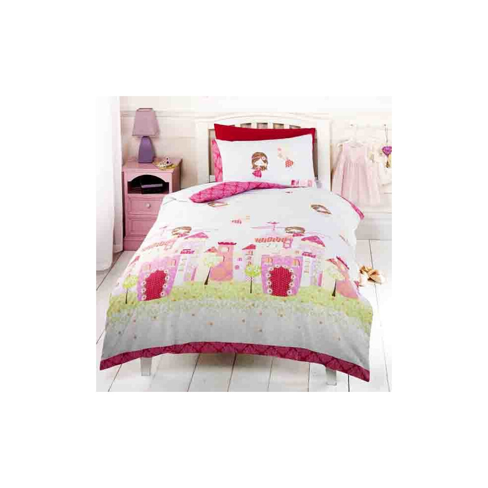 Fairy Castle Single Duvet Set - Bedding Cover Girls Sets Bedroom Range -  single duvet bedding cover girls fairy castle sets bedroom range pillowcase