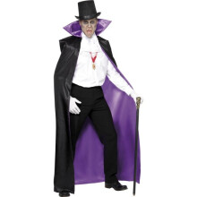 Adult's Count Dracula Reversible Cape - cape purple fancy dress halloween black count reversible vampire mens dracula smiffys costume