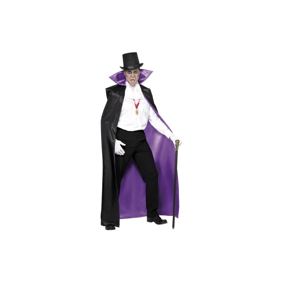 Adult's Count Dracula Reversible Cape -  cape purple fancy dress halloween black count reversible vampire mens dracula smiffys costume