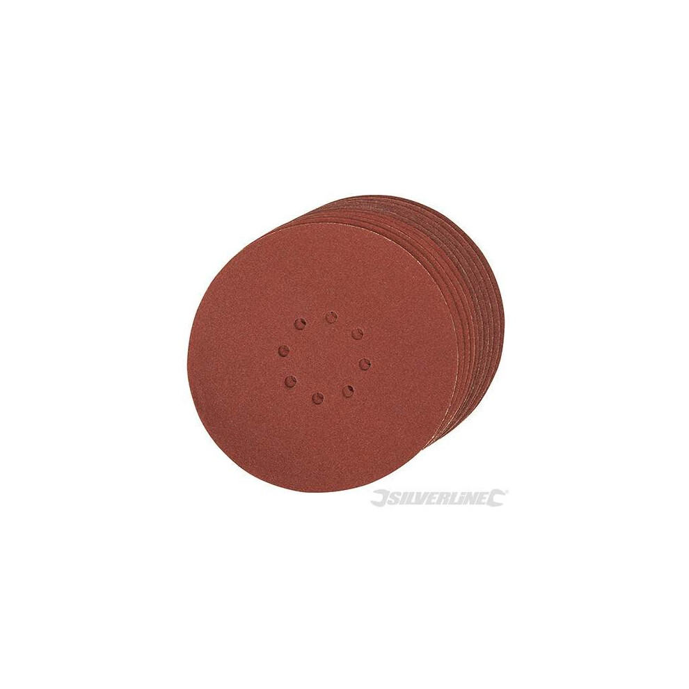 Silverline Hook & Loop Discs Punched 225mm 10pk 225mm 80 Grit - Sanding 272756 -  discs punched hook loop 225mm grit silverline 80 10pk sanding 272756