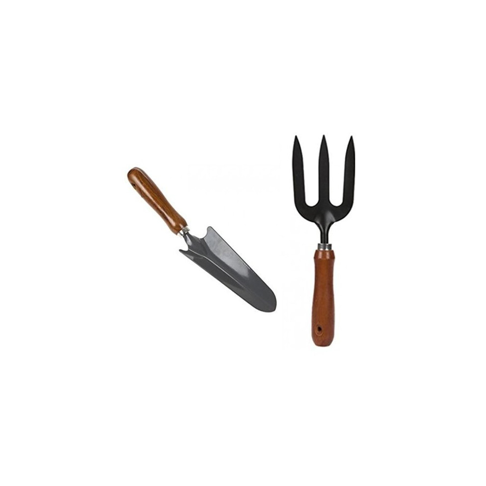 Roots & Shoots Wooden Handled Transplanter Gardening Metal Shovel Trowl Tool - -  hand transplanter garden shovel trowel essential tools heavy duty