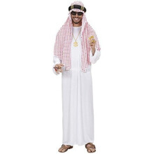SHEIKH-kostume olieprins arabisk arabisk rigmand karnevalsbal, XL