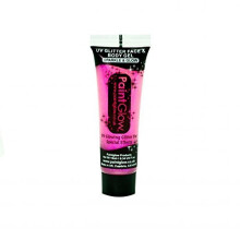 Uv Glitter Body Gel, Pink, 10ml - Face Gel Neon Glow Paint Paintglow Festival - uv body glitter face gel neon glow paint paintglow festival rave