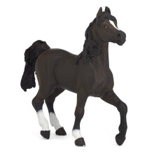 Figurinha Cavalo Árabe - PAPO - L13 x A12 cm - Marrom, preto e branco - Para crianças a partir de 3 anos