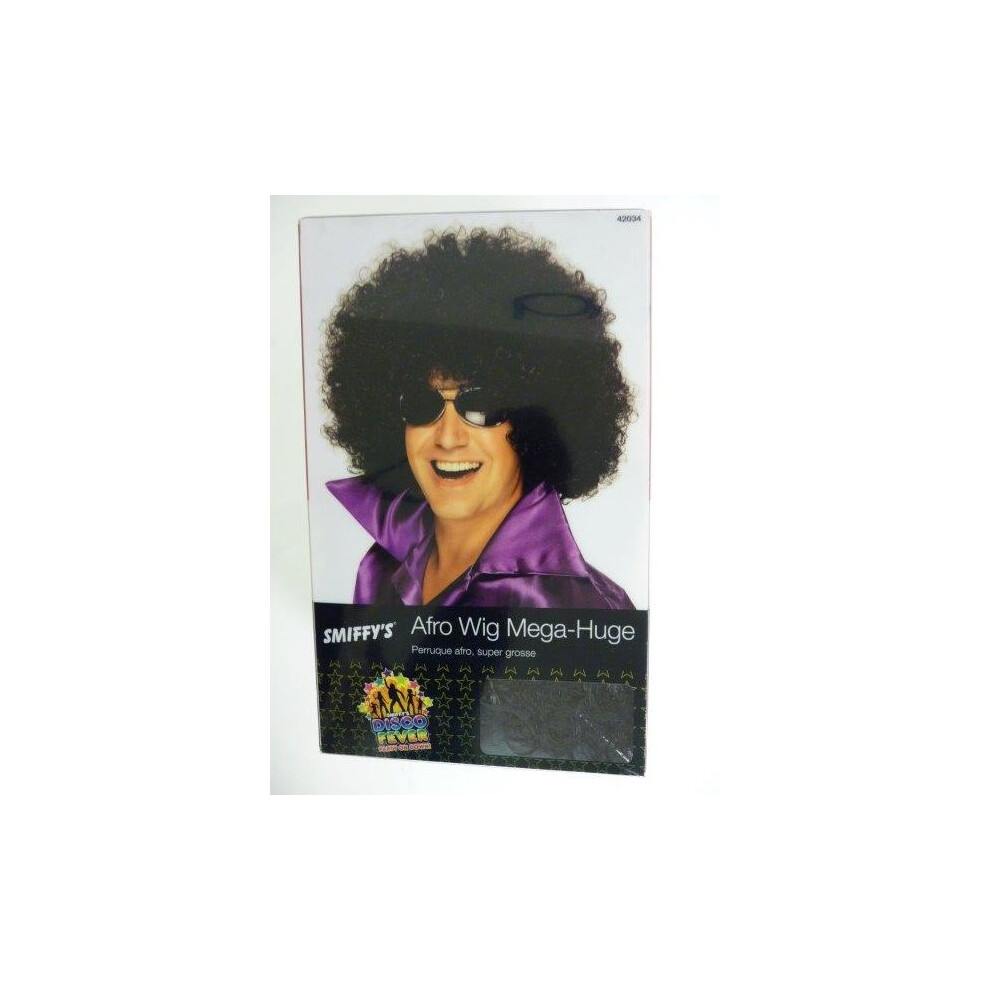 Smiffy's Huge Curly Afro Wig - Afro Wig Megahuge Fancy Dress 70S Black
