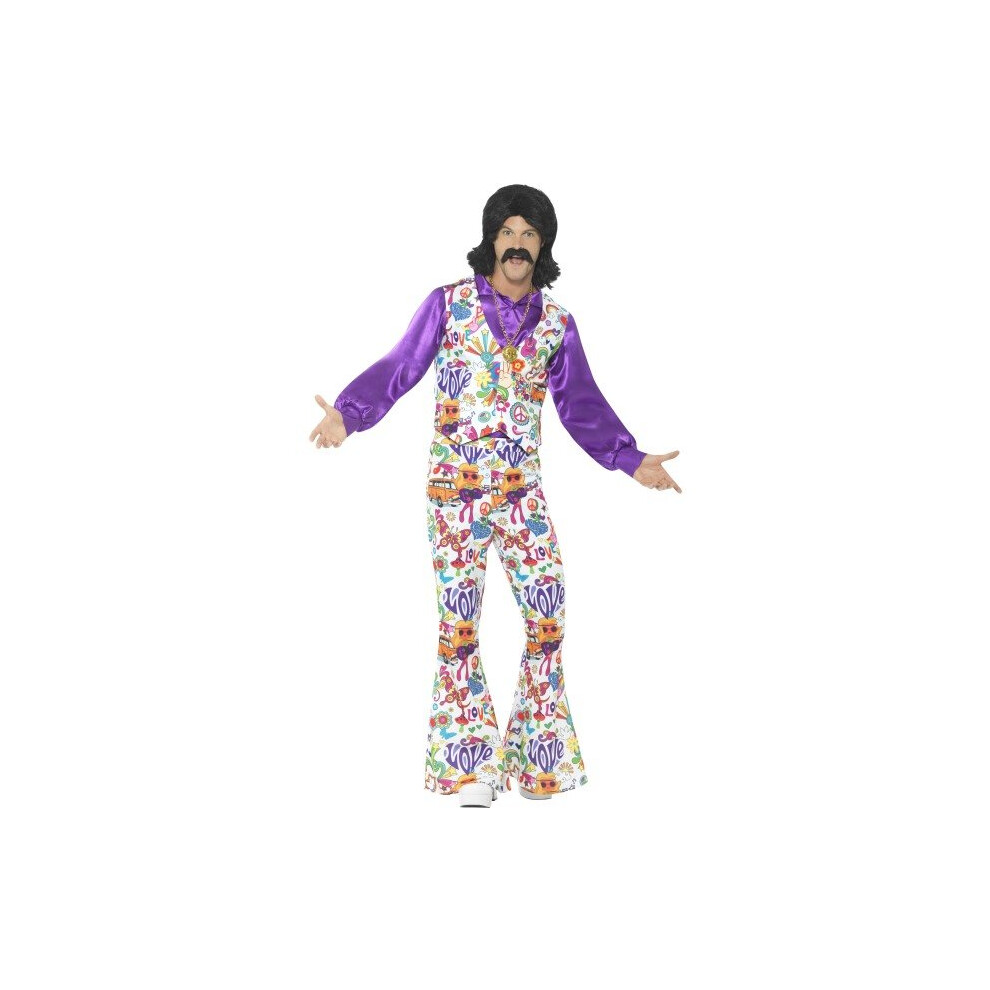 Smiffy's 44904XL 60'S Groovy Hippie Costume (X-Large) - Dress Fancy 60S Mens - Dress Fancy 60S Groovy Hippie Costume Mens Hippy Adults Retro 1960S