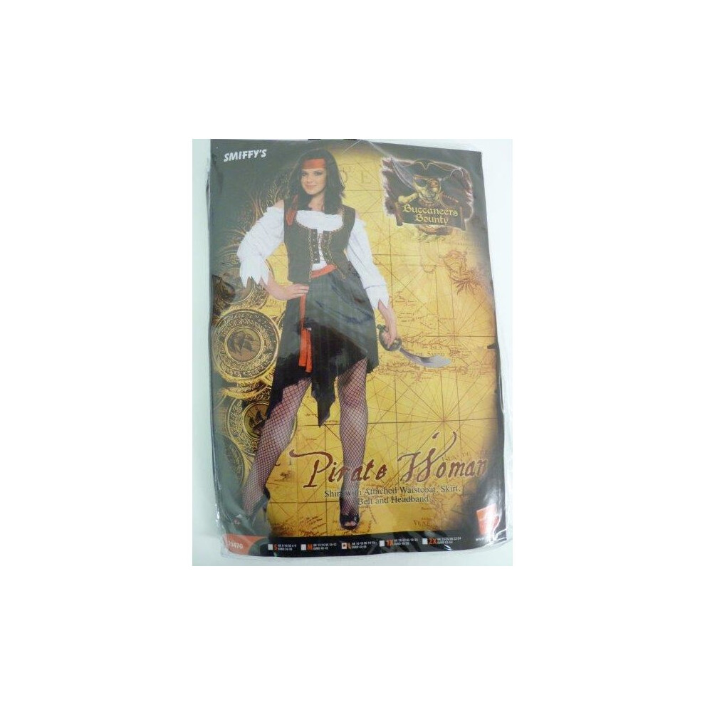 Large Ladies Pirate Costume -  pirate costume fancy dress ladies caribbean outfit smiffys lady new womens buccaneer 826