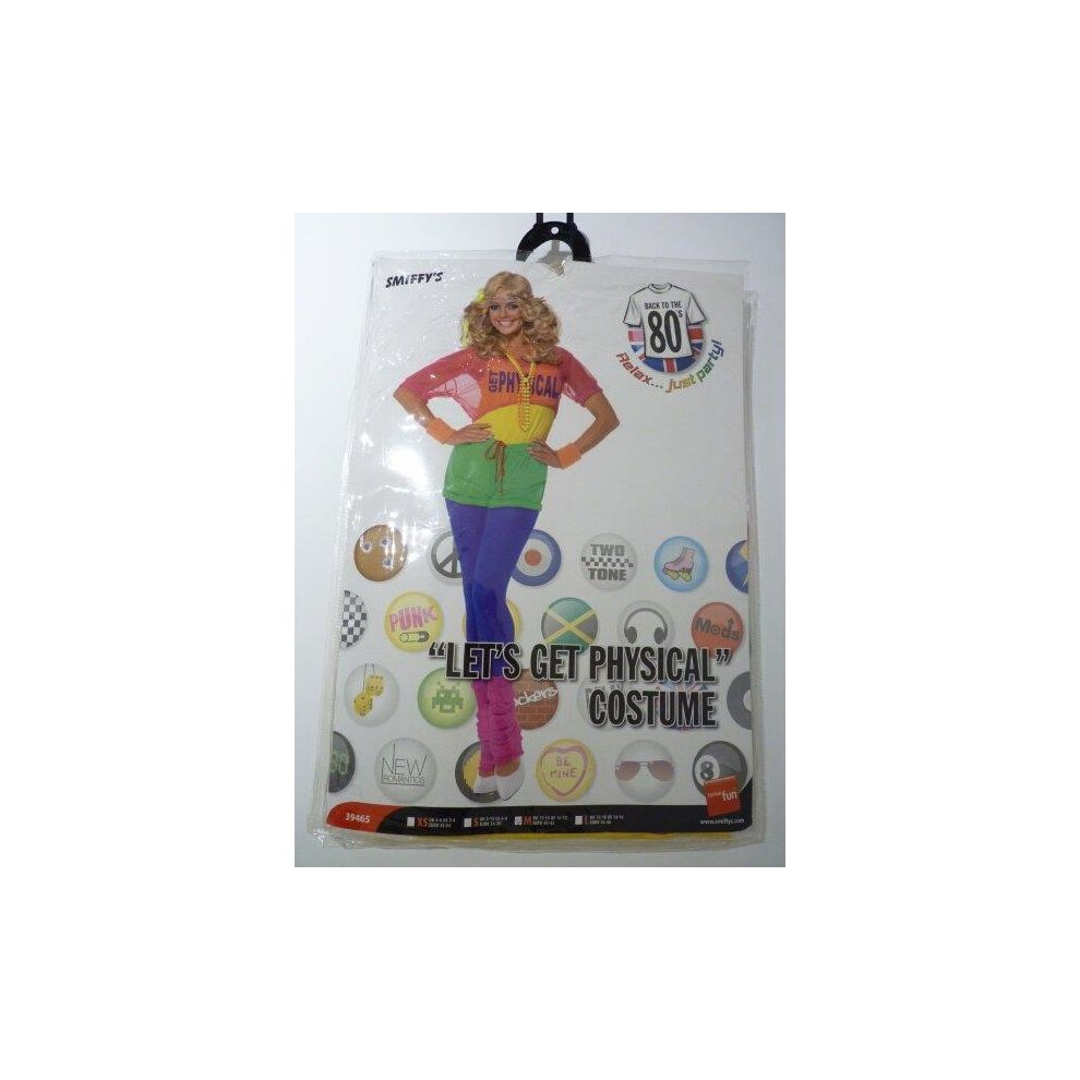 Smiffy's Medium Ladies Lets Get Physical Costume - Costume 80S Lets Get Physical Fancy Dress Ladies 1980S Womens Dance