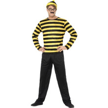 Large Men's Where's Wally Odlaw Costume - wheres wally costume odlaw fancy dress mens adult book outfit smiffys week