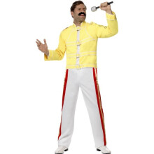 Smiffys Queen Freddie Mercury Costume - Freddie Mercury - Large -  fancy dress star mens costume queen freddie mercury 80s rock outfit adult pop