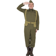 Smiffy's Men's WW2 Home Guard Private Costume, Trousers Ankle Covers, Jacket, - ww2 costume home guard private mens fancy dress army adult dads