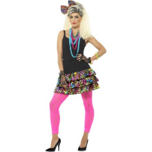 Smiffy's 41567ml 80's Party Girl Kit (medium/large) - party girl ladies fancy dress 1980s neon retro dancer womens costume adults kit funky