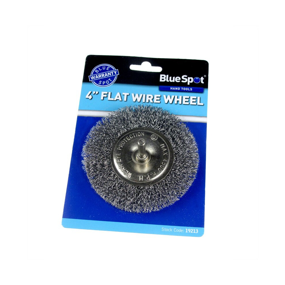 4" Flat Wire Wheel Polishing Brush - Blue Spot 19213 4inch -  blue spot 19213 4inch flat wire wheel