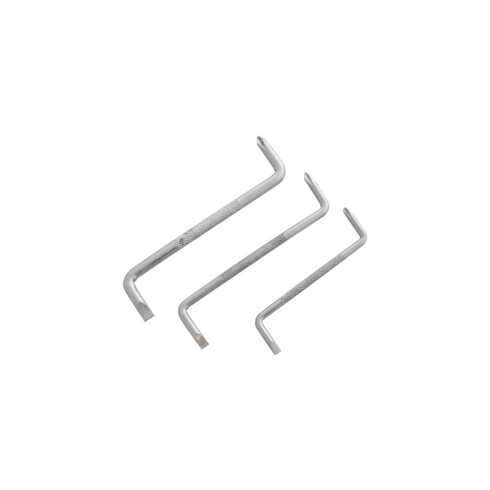 3Pc Offset Screwdriver Set - Angle Bent Wrench 3 Cranked Double Piece Sided New - Offset Screwdriver Angle Bent Wrench 3 Cranked Double 3Pc Piece 5032759004294