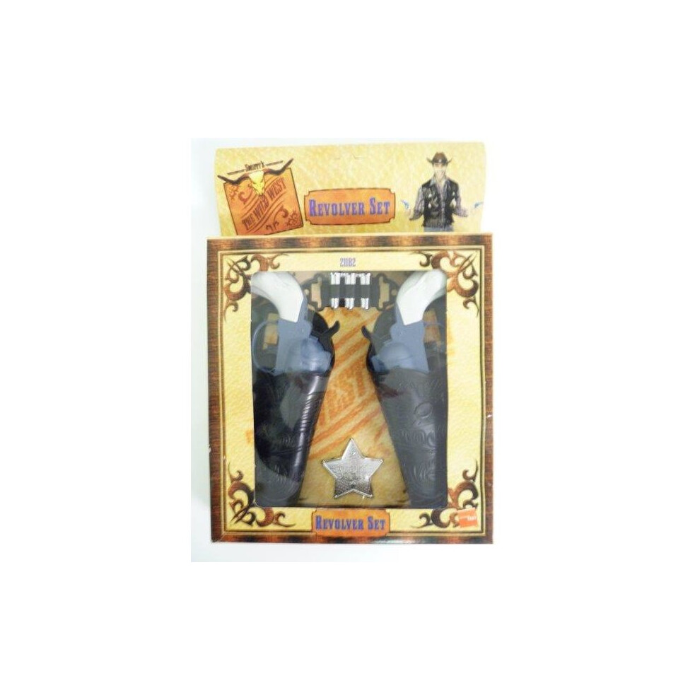 Smiffy's Wild West Plastic Revolver Set - Gun Fancy Dress Cowboy Accessory - Wild West Set Gun Fancy Dress Cowboy Accessory