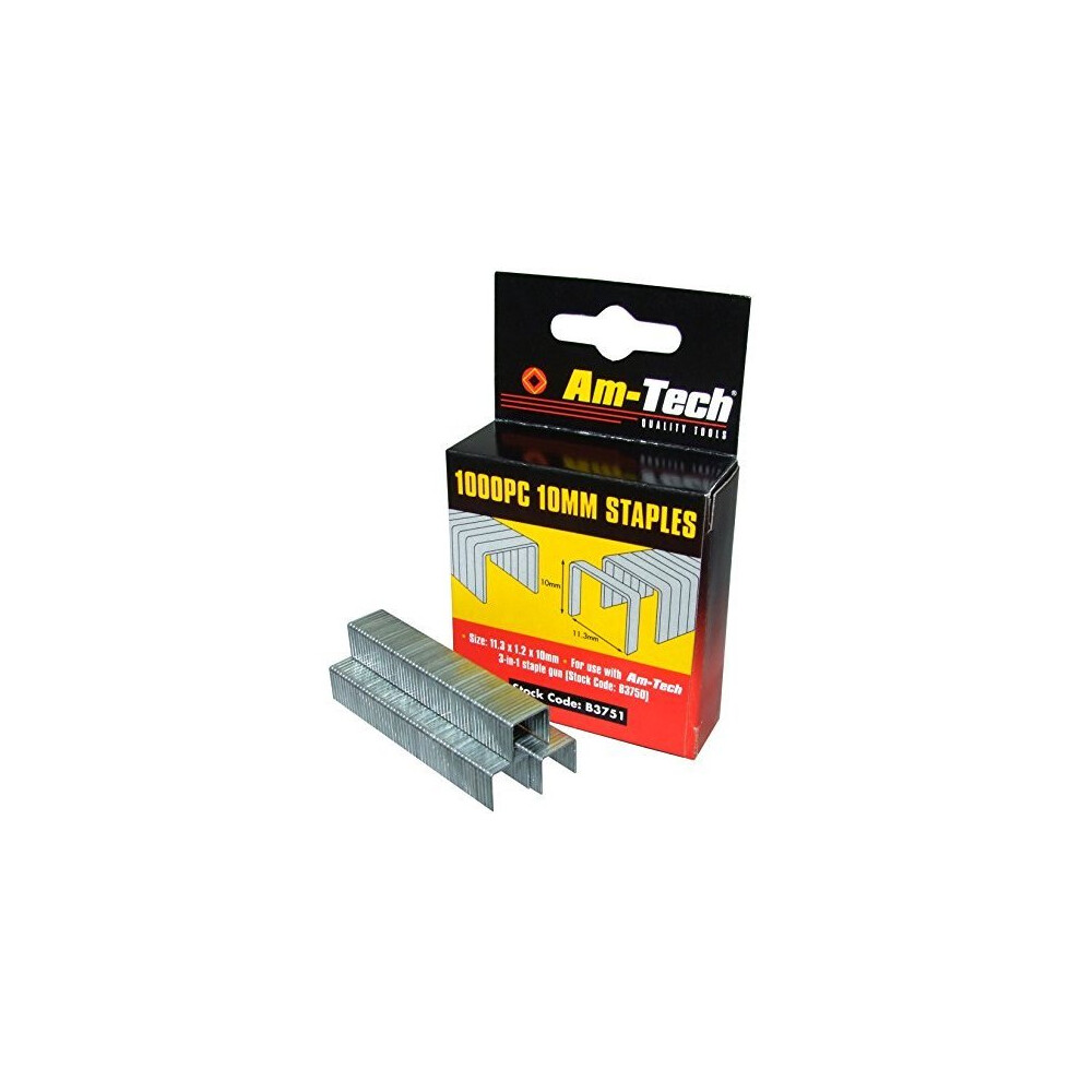 1000Pc 10Mm Staples - 1000Pc Gun 10Mm Staples Heavy Duty Upholstery Use B3750 New Tacker School Amtech 5032759037032