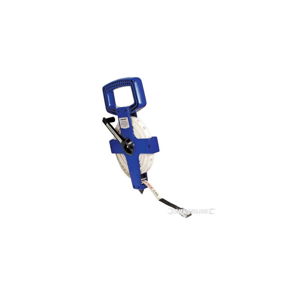 Silverline Open Reel Surveyors Tape 100m / 328ft x 13mm - Mt47 Measuring Measure -  tape open reel surveyors 100m silverline mt47 measuring measure
