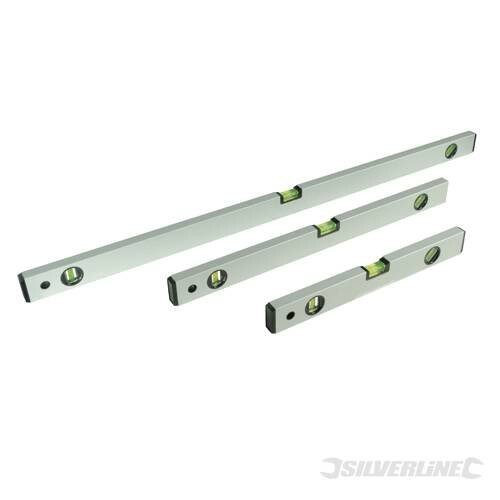 3 Piece Builders Levet Set - Level 600 Silverline 400 1000mm Spirit 3pce 119688 -  level set builders 600 silverline 400 1000mm spirit 3pce 119688