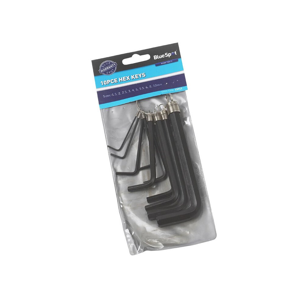 Spot 10 Piece Hex Key Set Metric - Hexagon 1510Mm Tools Bs15311 10Pce - Set Key Metric 10 Hexagon 1510Mm Tools Bs15311 10Pce Blue