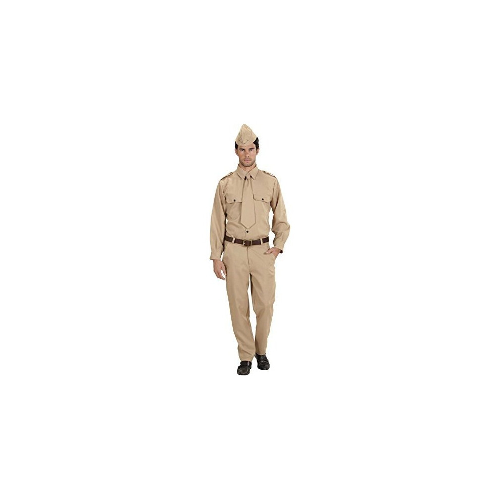WW2 Soldier Costume Large For Military Army War Fancy Dress - Mens American Gi -  ww2 mens american gi army uniform fancy dress