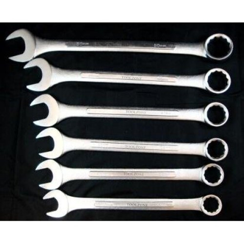 Toolzone 6pcmm Jumbo Combination Spanners 33-50mm - Spanner 3350mm Set Farm - jumbo spanner spanners 3350mm combination set farm plant hgv large