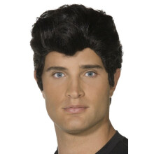 Smiffy's Danny Wig - Black - wig danny fancy dress grease black smiffys 50s official costume mens