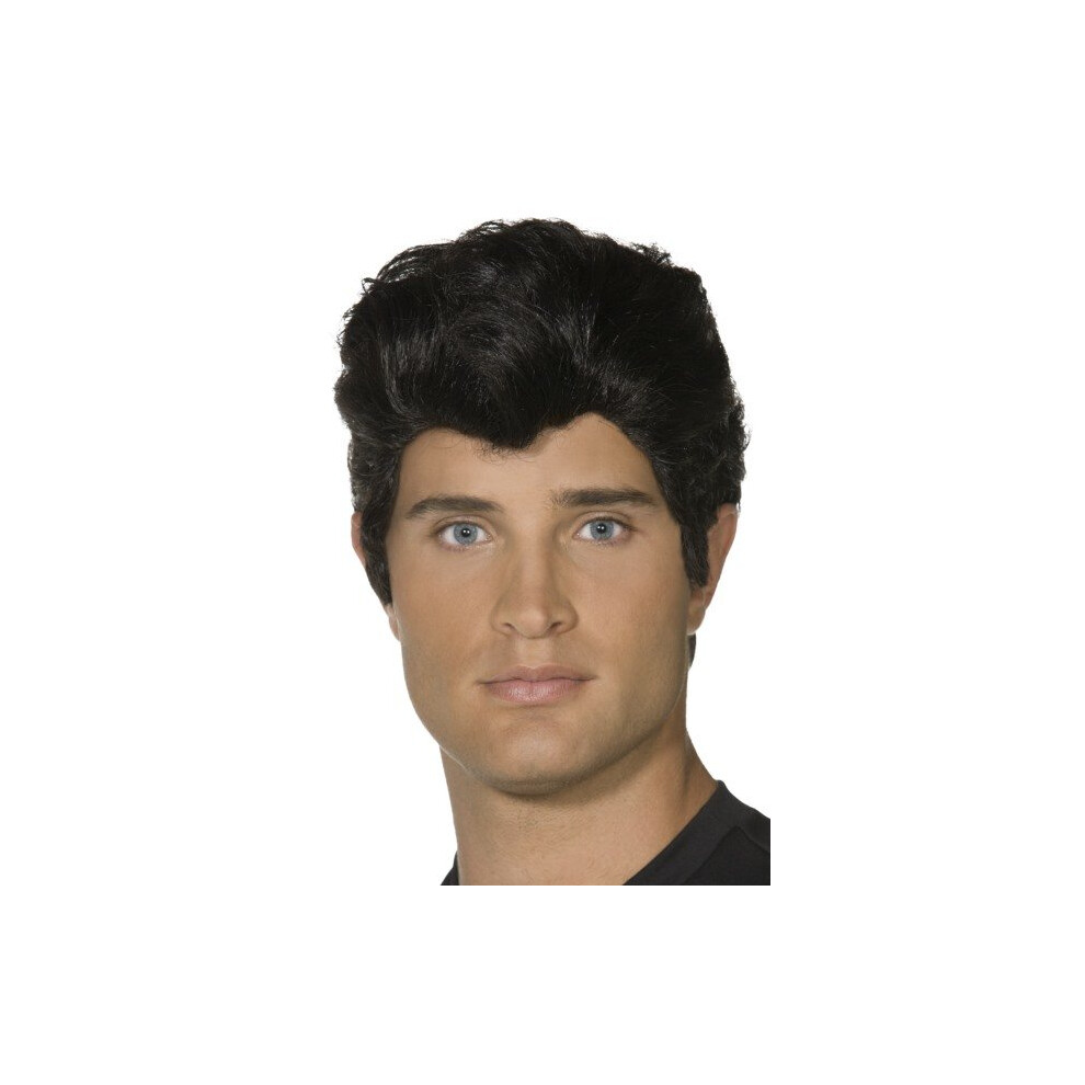 Smiffy's Danny Wig - Black -  wig danny fancy dress grease black smiffys 50s official costume mens