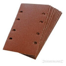 Silverline Hook & Loop 1/3 Sheets Punched 10pk 80 Grit - 13 Sanding 675218 -  13 punched 80 sheets grit hook loop 10pk sanding silverline 675218