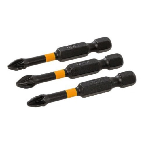Silverline 740013 Pozi Screwdriver Impact Bit 3pk Pz2 50mm - Triton High Torque -  impact bit screwdriver triton high torque drill bits sets 25 50
