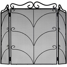 Heavy Large Black Ornate Fire Screen - heavy large black ornate fire screen useful addition home