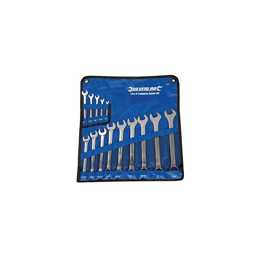 Silverline Combination Spanner Set 14pce 1/4 - 1-1/4" - 14 Sp52 114 Pieces -  14 spanner set combination silverline sp52 114 14pce pieces inches
