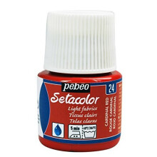 Pintura para tecido - PéBéo - Sétacolor - Vermelho cardeal - 45 ml - Acabamento mate