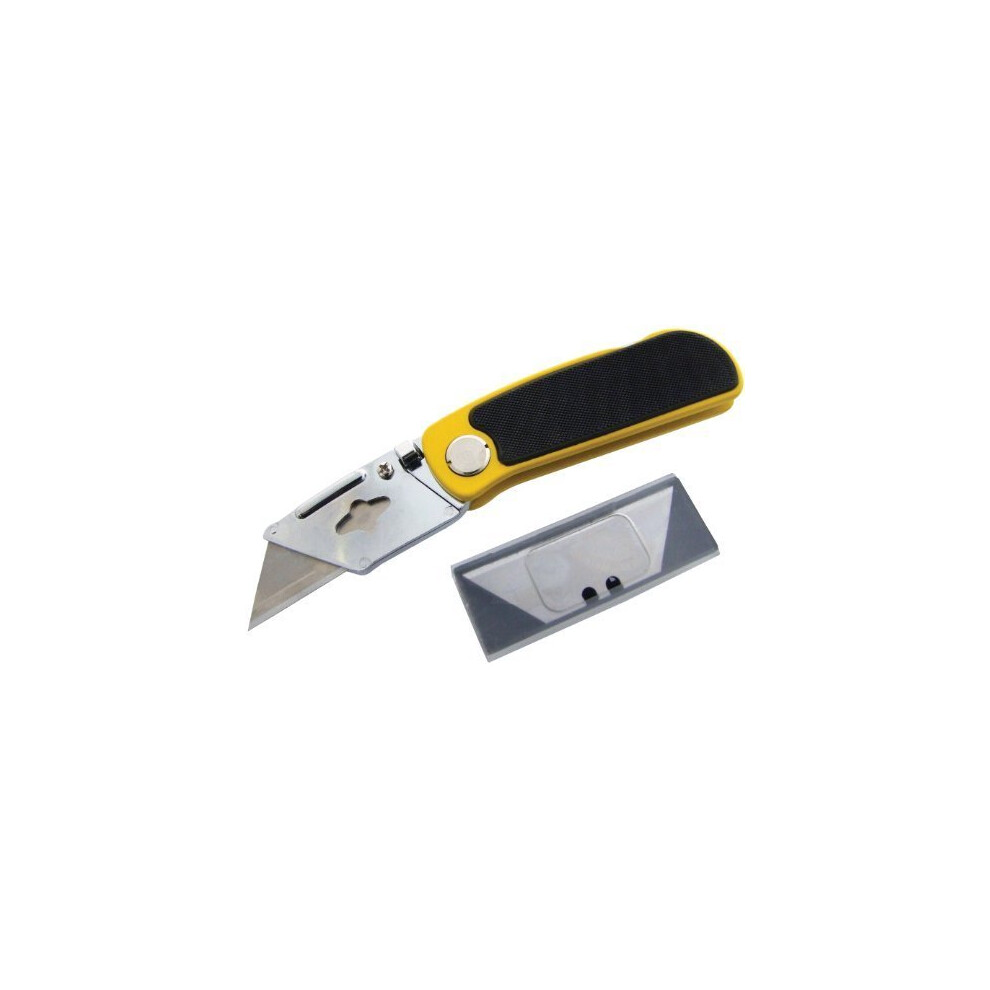 Folding Lock-back Utility Knife - Cushion Grip - Blades Back Lock 6 Holder -  folding utility knife blades back lock 6 holder stanley red new