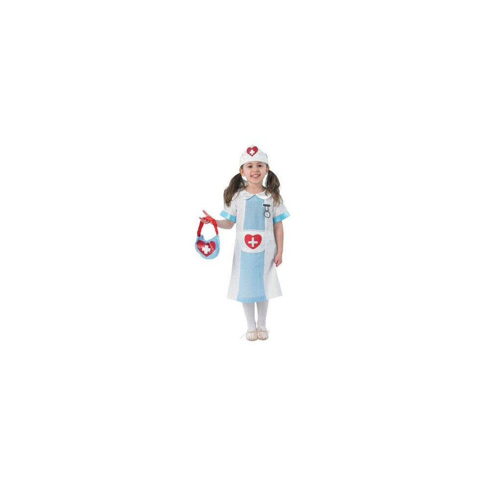 Medium Girls Nurse Costume - Fancy Dress Kids Rubies Official Hospital -  nurse fancy dress kids rubies medium official costume girls hospital