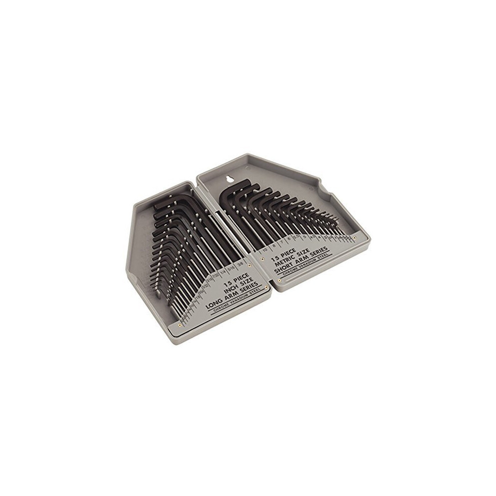 30pc Large Hex Allen Key Set Metric Imperial 0.7mm - 10mm - 07mm Quality -  30pc imperial hex allen key set large metric 07mm 10mm quality folding