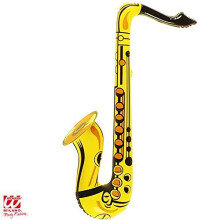 Inflatable Saxophone - Yellow - Adult Fancy Dress Accessory - 55cm - inflatable saxophone fancy dress 55cm yellow accessory