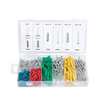 Blue Spot 40542 Anchor/metal Screw Assortment (285-piece) -  plugs screws wall assorted raw rawl 285pc rawlplugs set