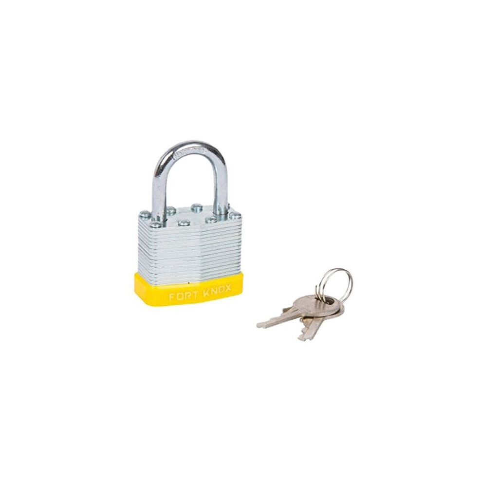 Fort Knox 40Mm Laminated Padlock - Security 2 Keys Heavy Layered Steel Body 30Mm - Laminated Security Padlock 2 Keys Heavy Layered Steel Body 40Mm 5028734770131