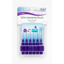 Tepe Interdental Brushes 1.1mm Purple, 6x11mm Pack for Clean Between Teeth (OL608H)
