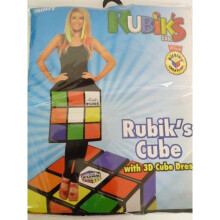 Large Ladies Rubik's Cube 3d Costume - Rubiks Dress Fancy Womens 80s Retro - costume rubiks cube dress fancy ladies womens 80s retro outfit 1980s