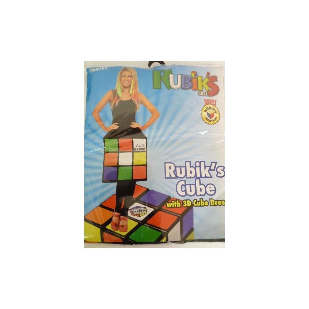 Large Ladies Rubik's Cube 3d Costume - Rubiks Dress Fancy Womens 80s Retro -  costume rubiks cube dress fancy ladies womens 80s retro outfit 1980s