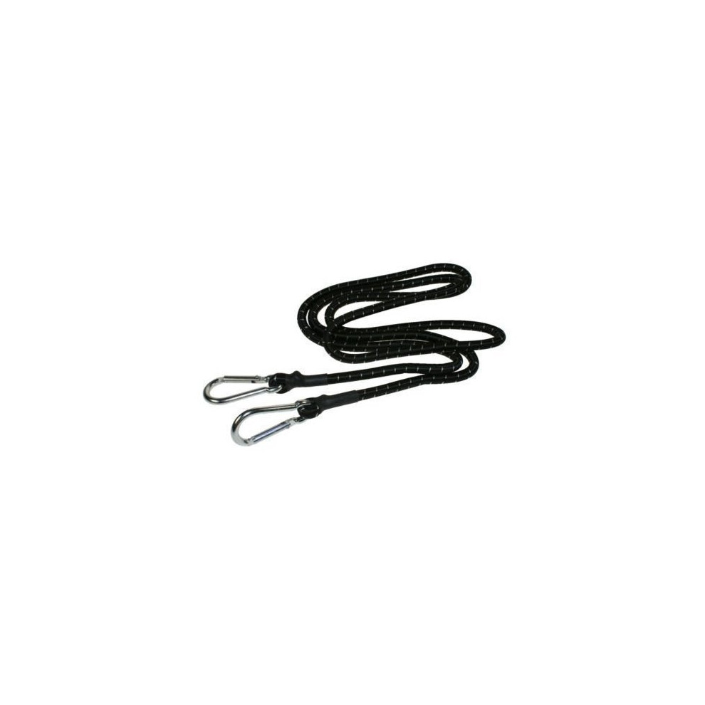 60" (150cm) Heavy Duty Bungee Cord With Carabiner Clips - 60 Long Black 1 Rope -  bungee heavy duty cord clips 60 long carabiner black 1 rope hooks