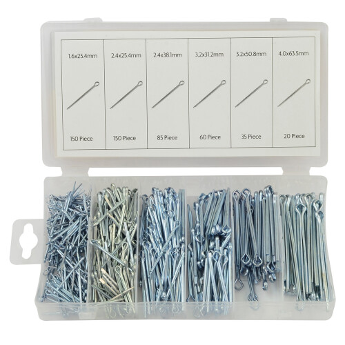 Rolson 500 Piece Cotter Pin Assortment -  pins cotter split hobby diy use
