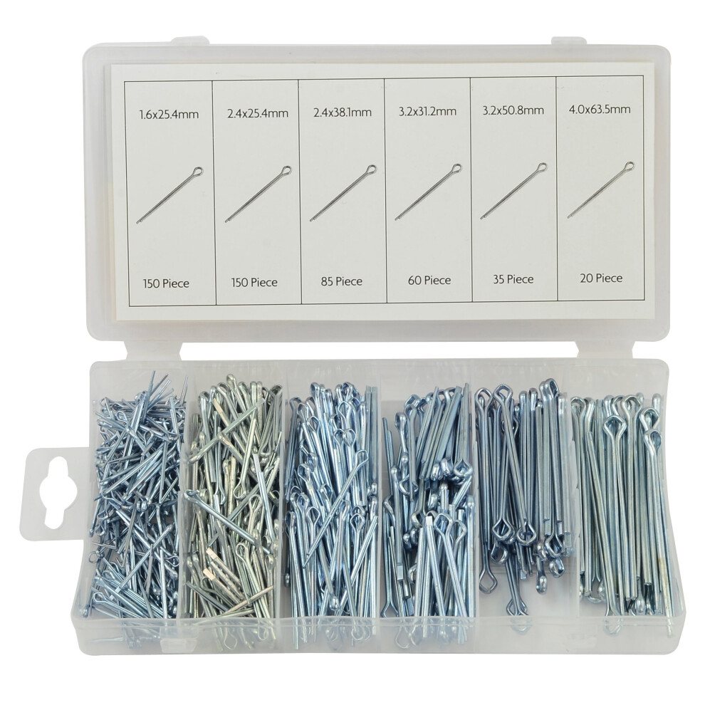 500 Piece Cotter Pin Assortment -  pins cotter split hobby diy use