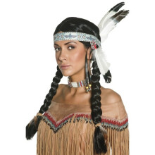 Black Ladies Native Indian Wig - wig indian native smiffys fancy dress costume western