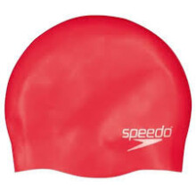 Speedo Rote Junior-Größe geformte Silikon-Badekappe – Kinder-Badekappe – Silikon-Badekappe