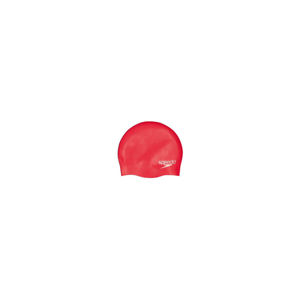 Junior Size Red Speedo Moulded Silicone Swim Cap - Childrens Swimming Kids Hat - junior moulded silicone cap childrens swimming kids hat childs