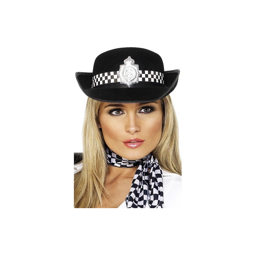 Policewoman's Hat With Badge -  hat fancy dress policewomans ladies smiffys accessory womens officer hen badge