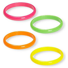 Widmann 05845 bracelets, Set Of 4 - one Size - neonfarbe - 80s Neon Bracelets 4 -  80s neon bracelets 4 90s chunky set disco pop retro accessory