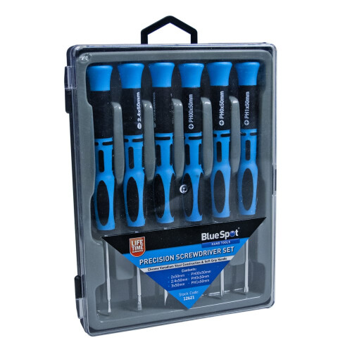 BlueSpot 6-delt præcisionsskruetrækkersæt - Bluespot Tools BS12621